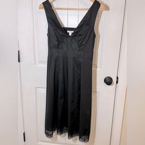 Garnet Hill 100% cotton little black sleeveless dress.